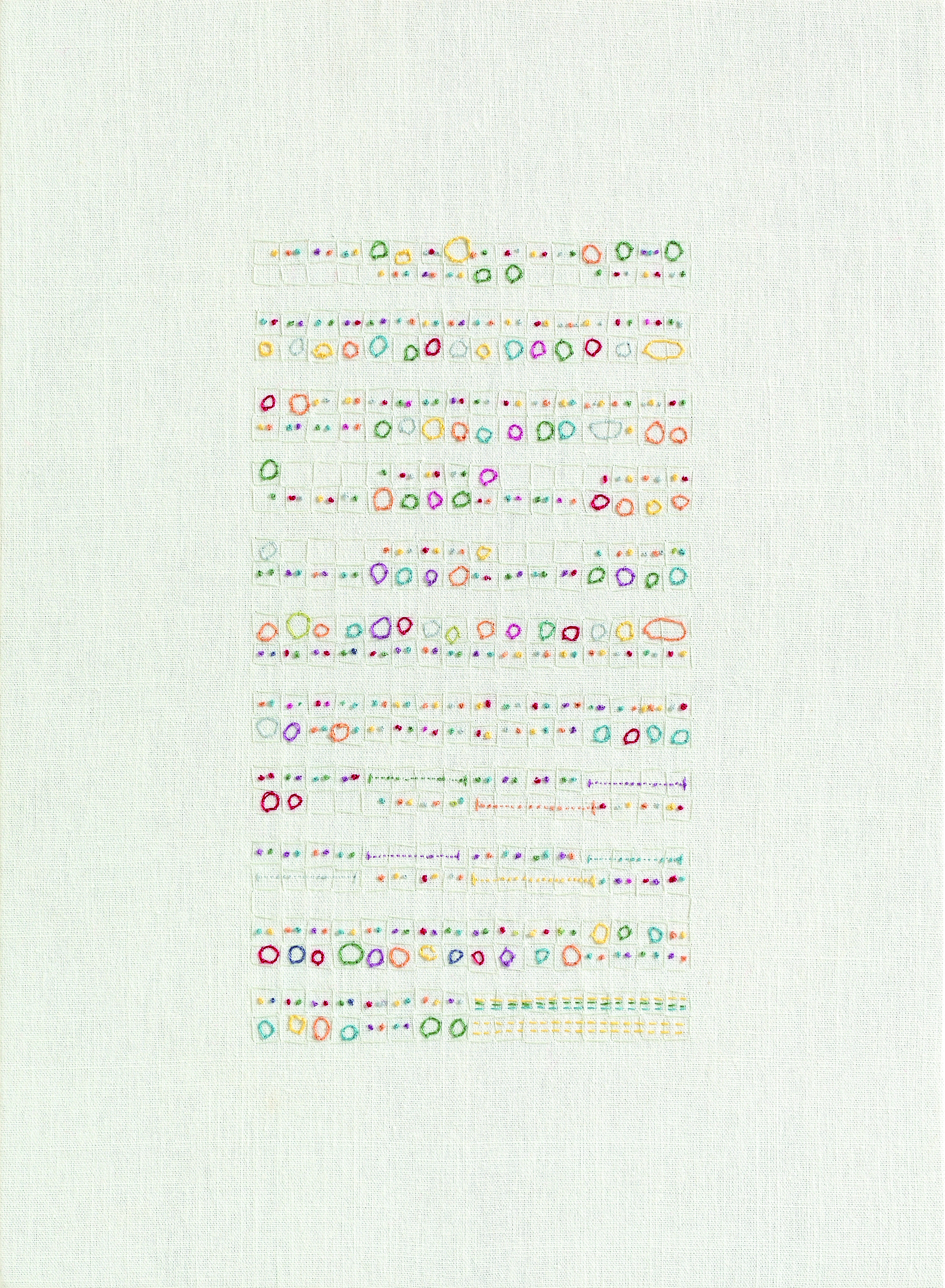J.S.Bach-Invention No.1 in C Major BWV772(round), 2014, Thread on cloth, 30.0x41.0cm